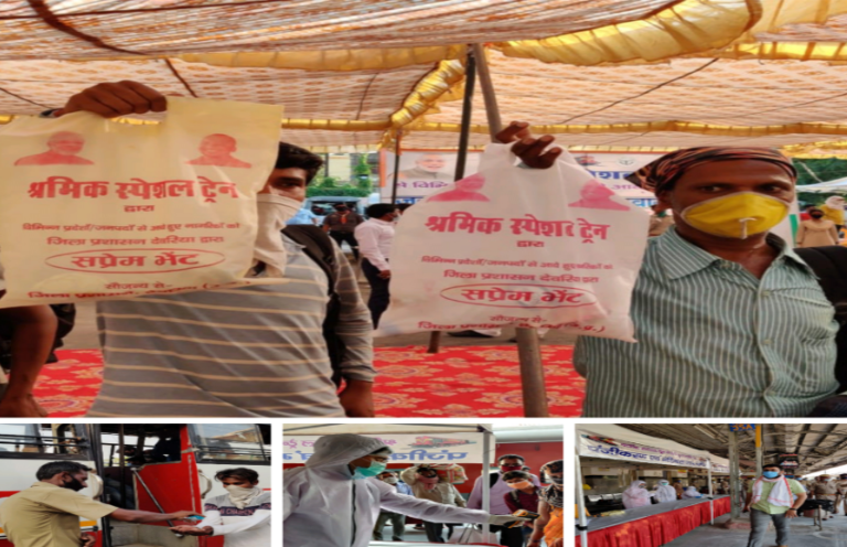 गुजरात से देवरिया रेलवे स्टेशन पहुंची ट्रेन,करीब 1200 श्रमिक पहुंचे…