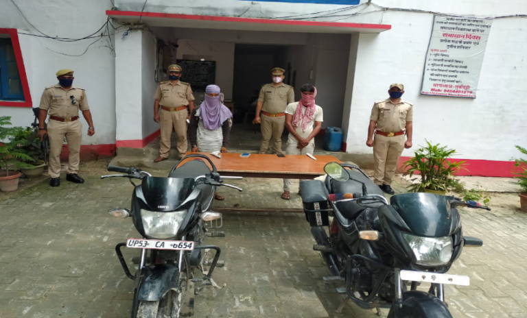 चोरी की बाइक व तमंचा के साथ 02 गिरफ्तार