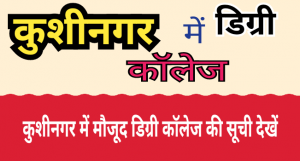 kushinagar degree college list