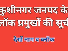 Kushinagar block pramukh list