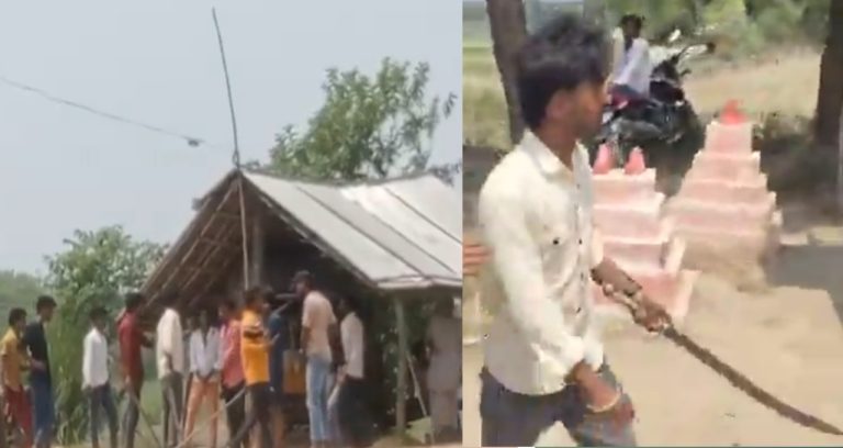 कुशीनगर में सरेआम तलवार भांजने का वीडियो वायरल