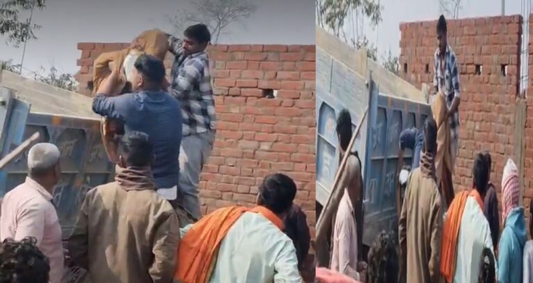 कुशीनगर में घर की नींव भराई के दौरान मिला अज्ञात शव,बिना पुलिस को सूचित किए ठिकाने लगाने का आरोप