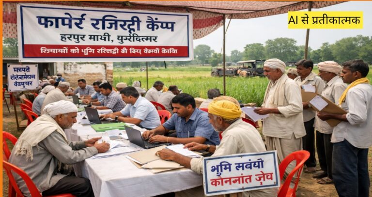 कुशीनगर के हरपुर माफी में लगा फॉर्मर रजिस्ट्री का कैंप