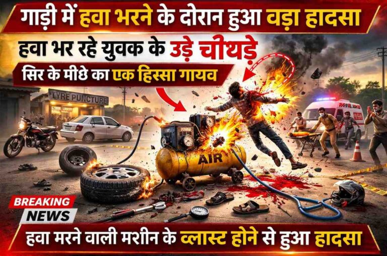 कुशीनगर में दर्दनाक हादसा: हवा भरने वाली मशीन फटी, युवक की मौत