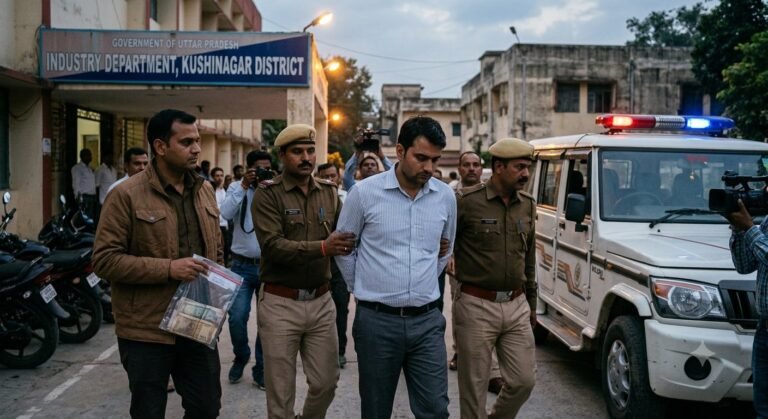 कुशीनगर में एंटी करप्शन की बड़ी कार्रवाई: उद्योग विभाग का कनिष्ठ सहायक रिश्वत लेते गिरफ्तार